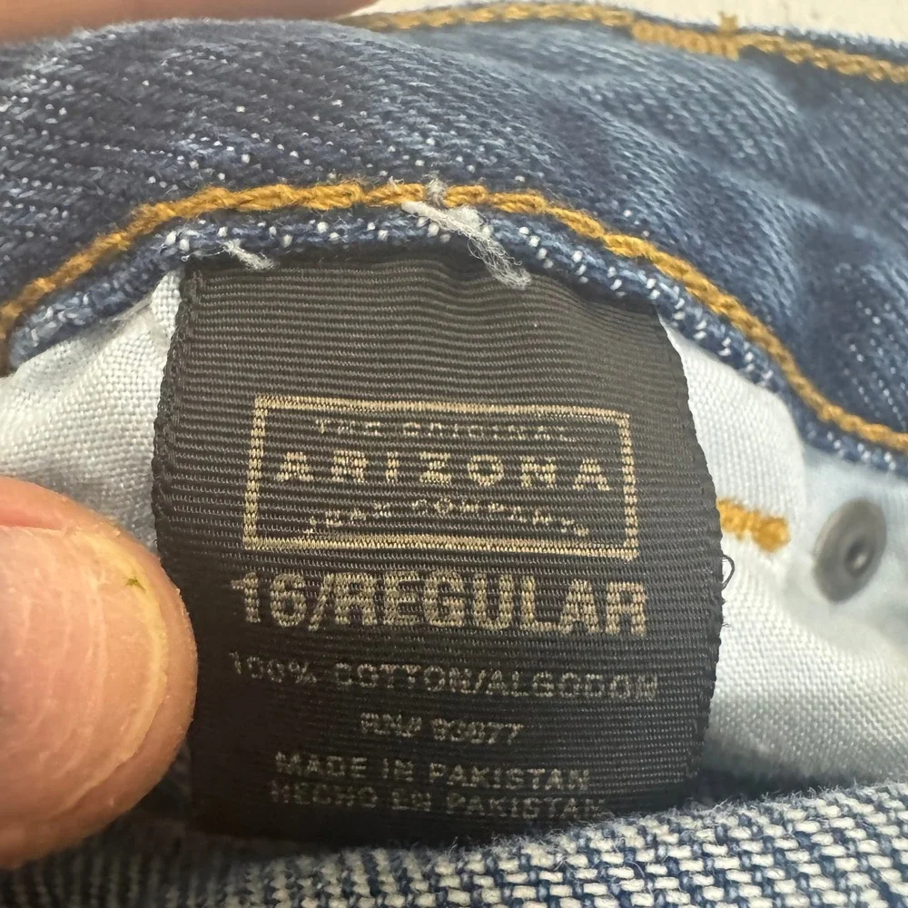 Arizona Jean Company Loose Fit Blue Denim Jeans Medium Wash Size 16 Regular‎